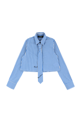 Stripe tie set cropped shirts