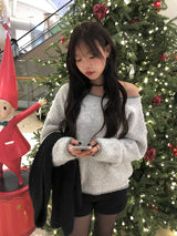 Lekin Color Matching One-Shoulder Knit