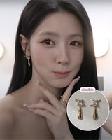 アーバンメタルドロップピアス - ゴールド