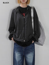 Overfit Zip-up Hood T-shirt