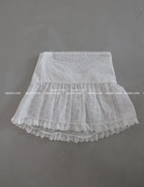 Punching Eyelet Smoke Tube Top Blouse