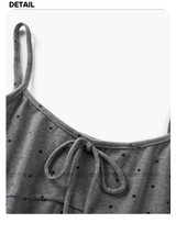 Dot frill choker Charcoal Cardigan Set