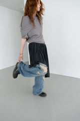 modal unbal layered skirt(2colors)