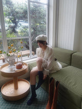MOET RUFFLE CHIFFON DRESS WITH BELT (IVORY)
