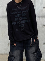 Bed Last Lettering Long Sleeve T-Shirt 3C