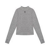 LOGO STITCH WOOL MOCK NECK WARMER TEE