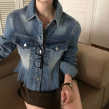 [BELLIDE MADE] Flared denim jacket & blouse