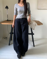[MADE] Rude Saint-Jean denim stitch balloon-fit wide long pants