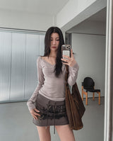 Melt button pocket U-neck hood