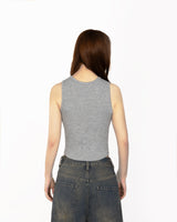 W Chest Logo Crop Short Sleeve GRAY
