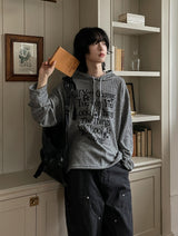 Things Waffle Boxy Hooded Long Sleeve T-shirt