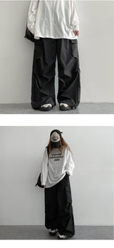 Bedder Pintuck Wide Cargo Pants (5 colors) Hem String!