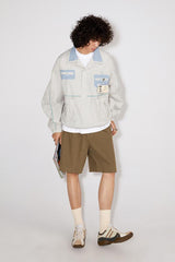 Retro multi-button simple breathable casual shorts for summer