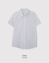 Side Button Slim Short Sleeve Shirt (3color)
