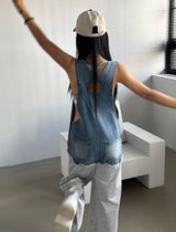 Patch Colored Denim Overall Overalls