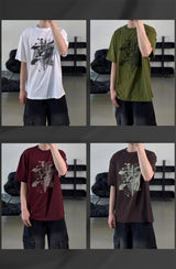Las Faded Printing Oversized Short Sleeve