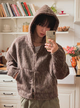 Rookie Mohair Cropped Hooded Jacket