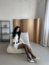 Tie shirring spandex drape long sleeve t-shirt (3 colors)