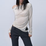 LOW-RISE TWO BUTTON BOOTS CUT PANTS (CHARCOAL)