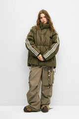 レトロスリーストライプスダウンジャケット