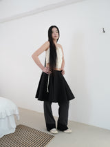 COTTON FLARE SKIRT (BLACK)