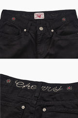 Cherry stone low-rise bootcut pants