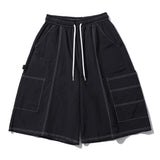 CARPENTER STITCH CAPRI PANTS BLACK