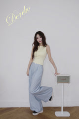 Lemon spandex cap zip-up sleeveless T-shirt