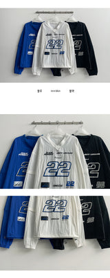 HIRIT V-Neck Two-Way Jersey Sweatshirt (3 colors)