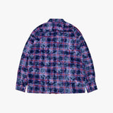 smoke wash check shirt_purple