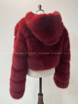 Red crop fur-JK