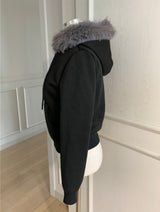 RABBIT FUR ZIP-UP