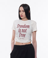 FREEDOM SIDE STRING CROP T-SHIRTS