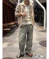 [Unisex] リネンクロップチェックシャツ ver.2(3color)