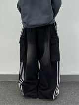  denim track cargo pants