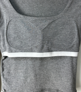 (WITH VOLUME PADS/BASIC ITEM/COMFORT & STRETCH GUARANTEED❤) 3 COLORS ベーシックストレッチセミクロップドUネックTシャツ