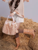 Rose Island is close to Xiaolu. Toca premium eco-friendly fur tote bag with drawstring, adjustable for a winter vibe.