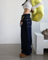 neon stitches wide pants