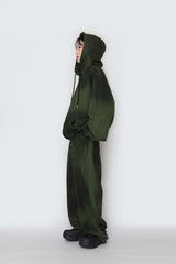 Spray washed hood zip-up