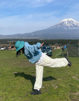 フーディーナイロンウィンドブレーカー (ブルー)
