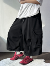 HIP LONG POCKET PARACHUTE CARGO BERMUDA 🤎🩶🖤🤍4COLOR