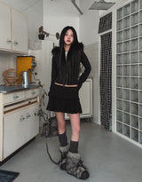 Folding Corduroy Pleated Skirt