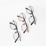 Knouun Round titanium glasses CODE. 101. A PinkBrown