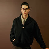 panel pocket shawl collar mtm black