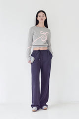 KIRSH PLAIN RIBBON CHERRY KNIT [GRAY]