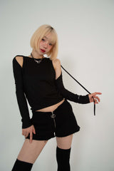 NECK STRAP TEE_BLACK