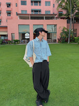 ASCLO Summer Denim Roll Up Shirt (2color)