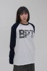 USAフラッグラグランロングスリーブTシャツ ネイビー