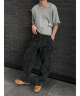 [S/S] Vacance damage v neck half knit(3color)