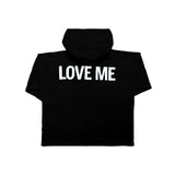 LOVE ME スリーブフーディージップアップ BLACK